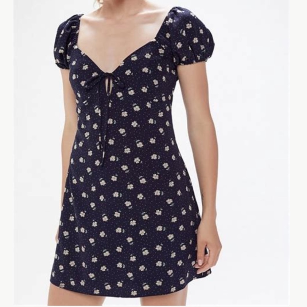 UO cotton puff sleeve mini dress
